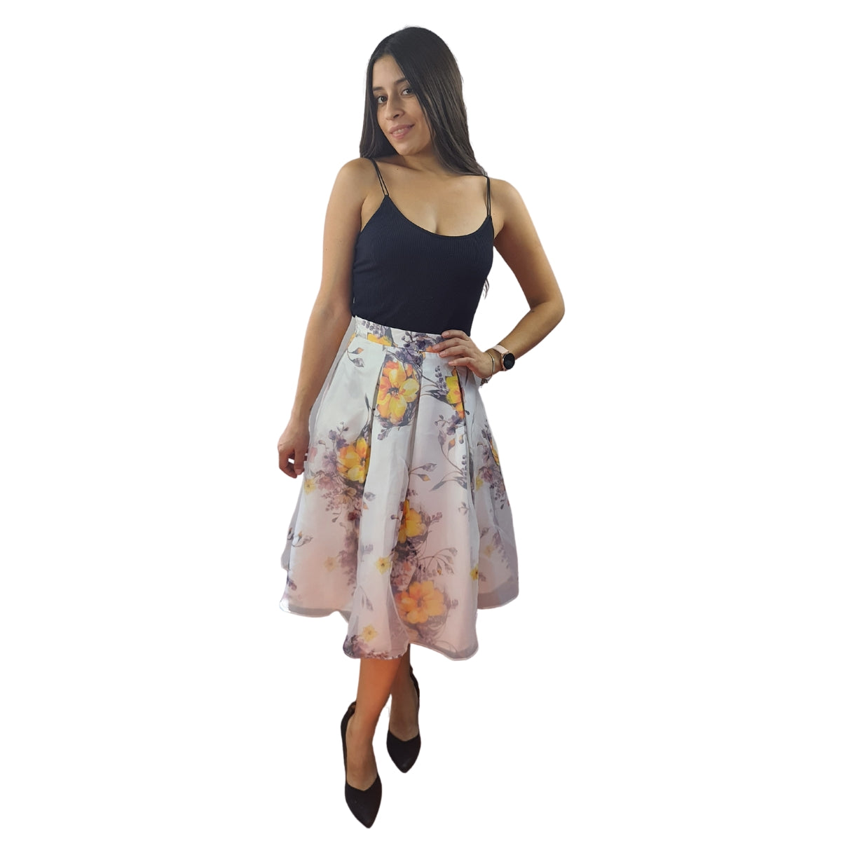 Falda Vero Moda Blanco Style RETAIL ZAMBIA MIDI SKIRT(BN)