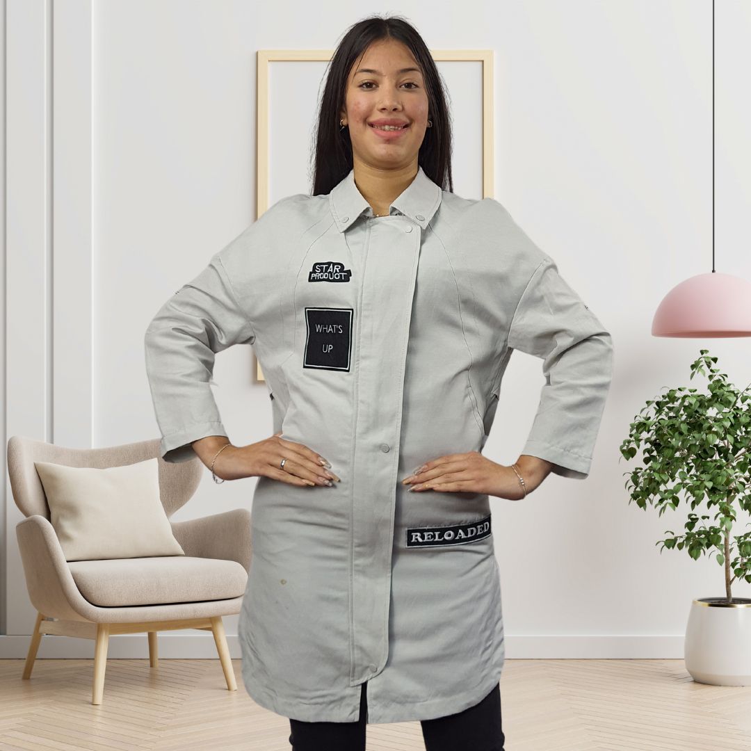 Chaqueta Vero Moda Gris Claro Style PLUTO L/S COAT(MM)