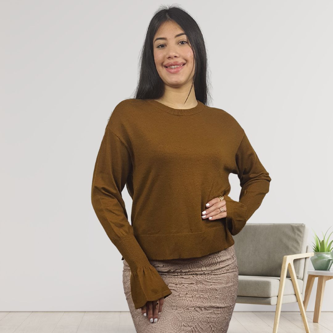 Sweater Vero Moda Marron Style TEDDY L/S KNIT(BJ)