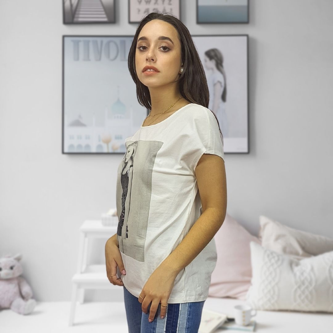 Polera Vero Moda Crema Style SALOME S/S TOP(NE-CT-2)