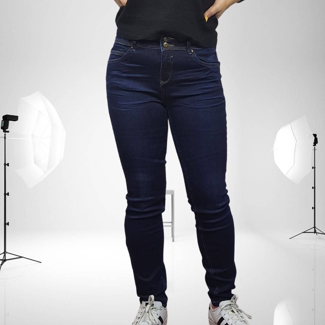 Jeans Vero Moda Azul Oscuro Style JANUARY MID WAIST SLIM JEANS(BN-EC-1)