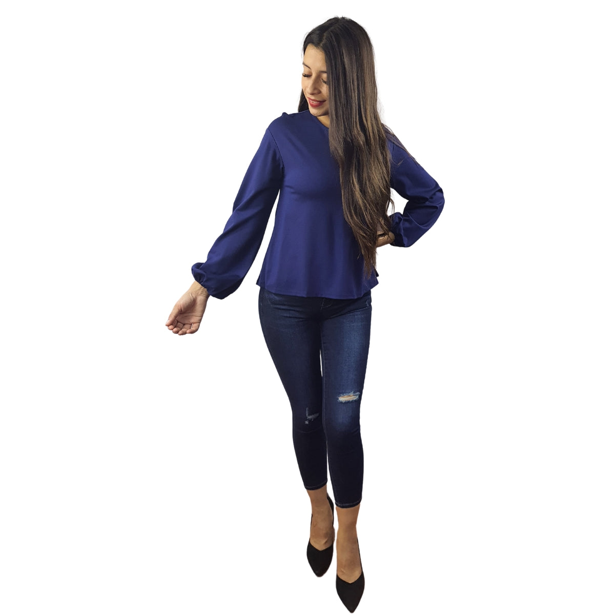 Blusa Vero Moda Azul Oscuro Style LOW L/S TOP(VMC-PM-ET-2)