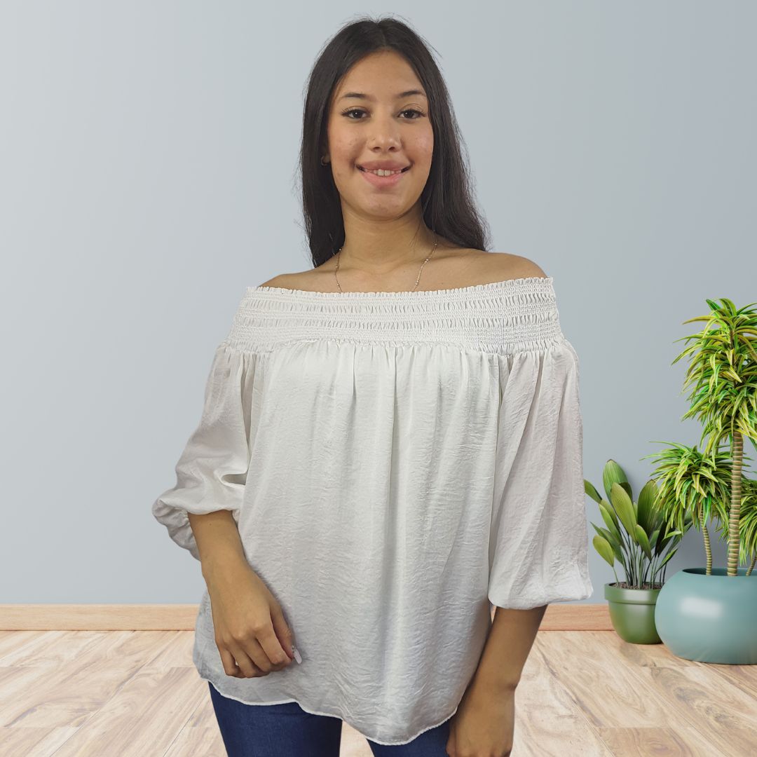 Blusa Vero Moda Blanco Style NINA 3/4 WOVEN TOP(VMC-RN)