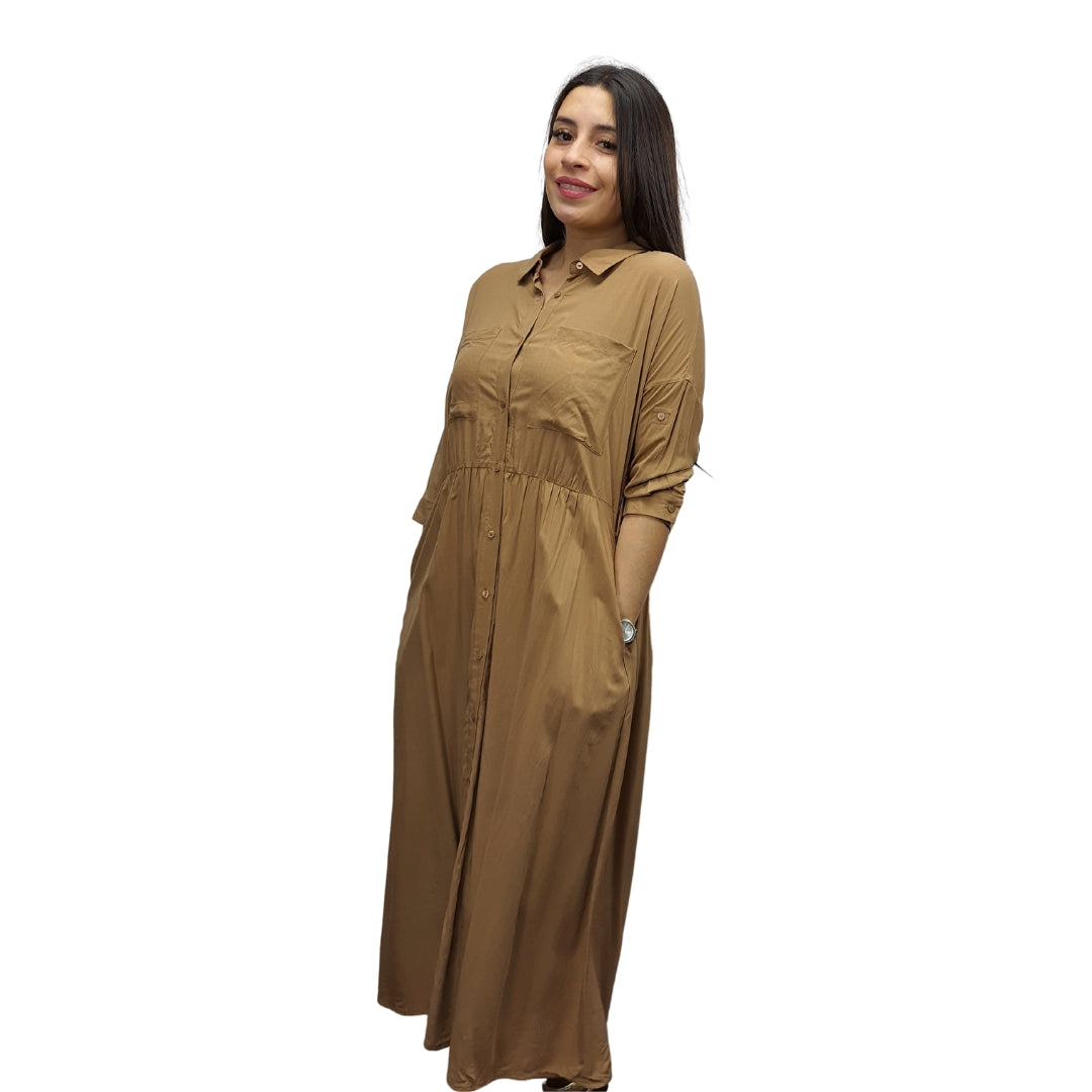 Vestido Vero Moda Marron Claro Style VAULT 1/2 SHIRT(FL)