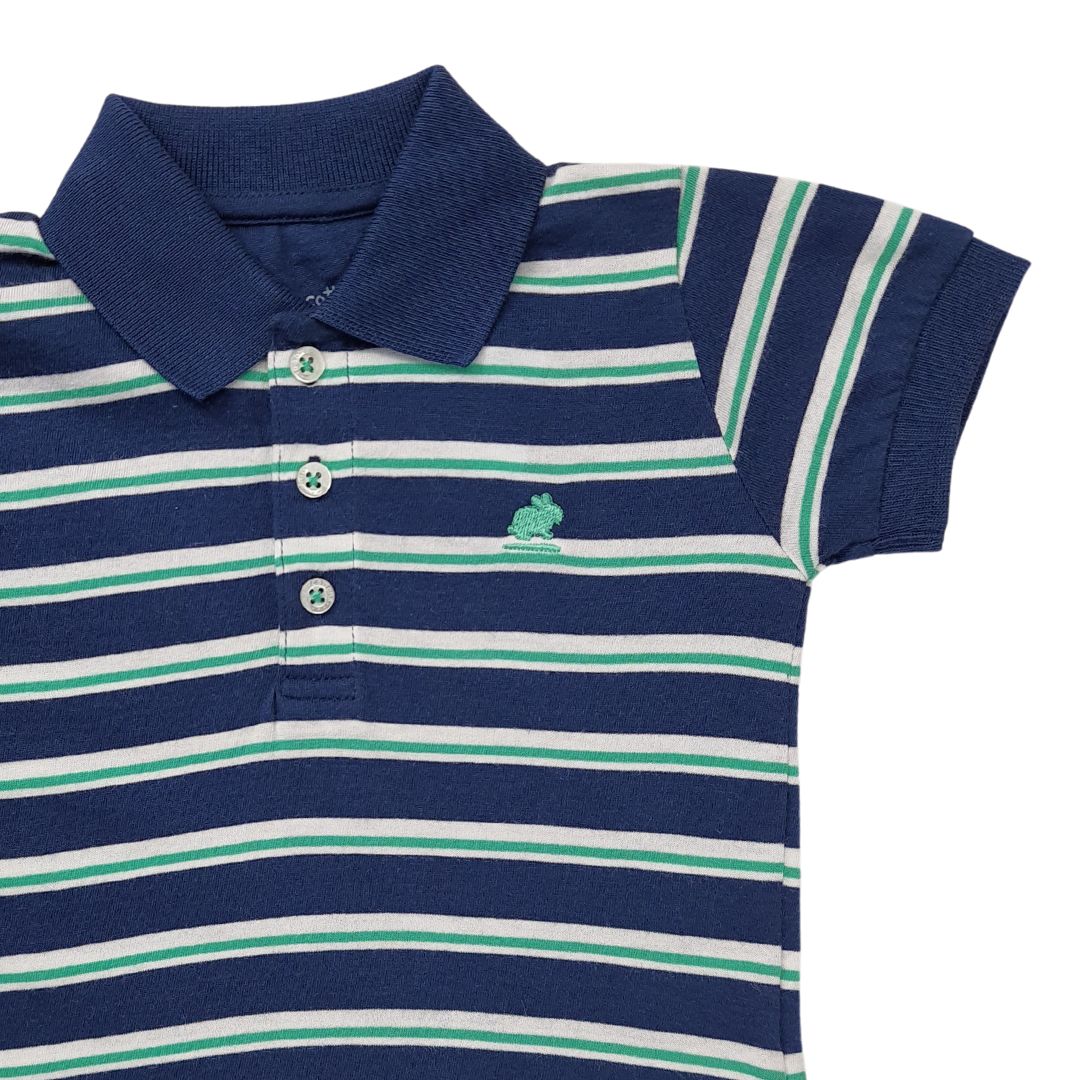 Remera Babycottons C/Polo Tom Ray Mc Azul/verde
