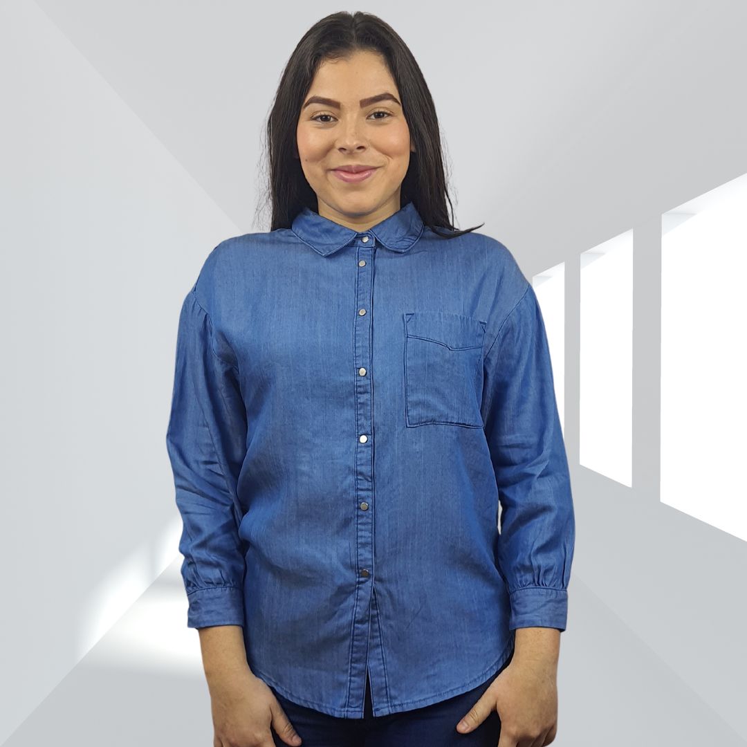 Camisa Vero Moda Azul Oscuro Style NOVEL 9/10 DENIM SHIRT(MW-EC-1)