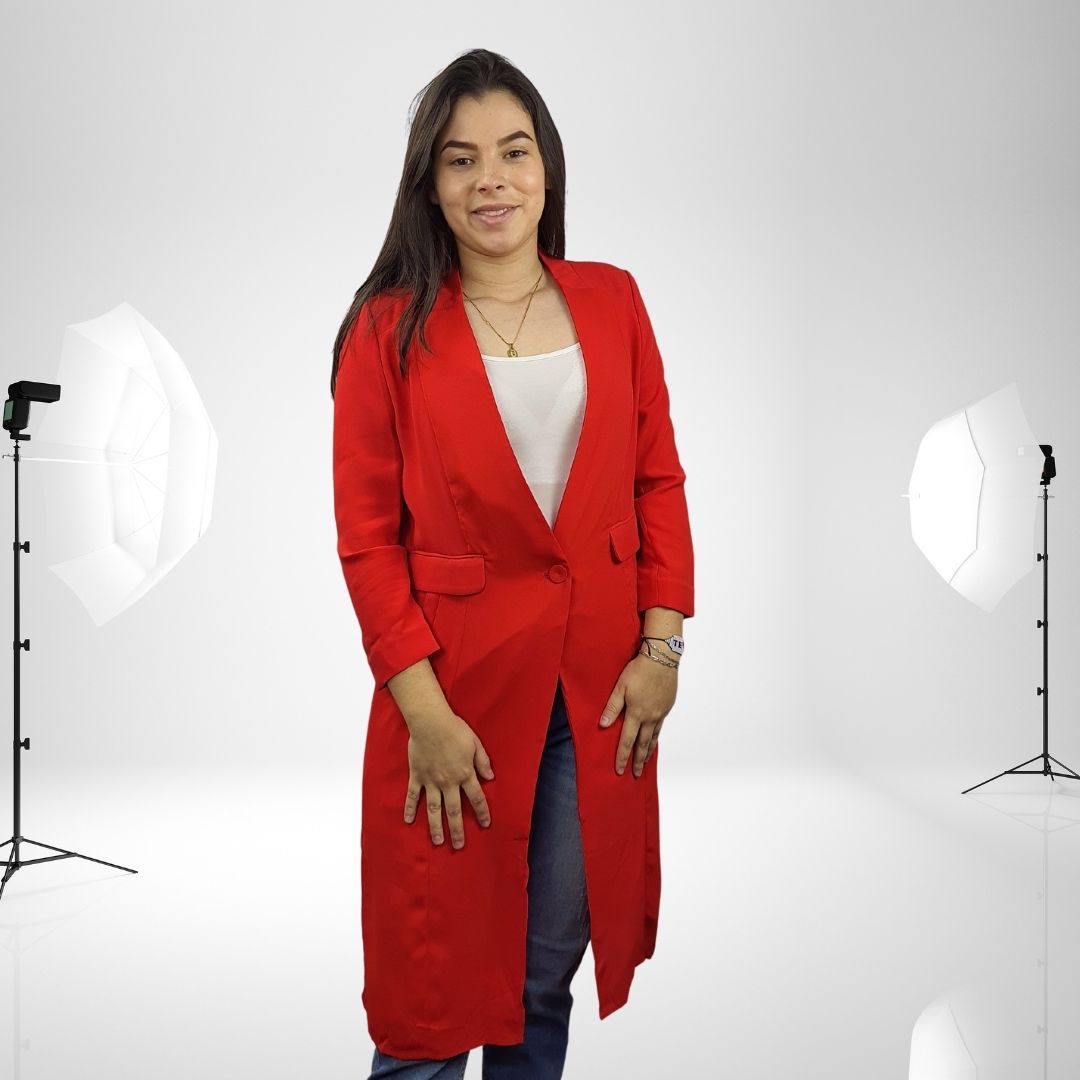 Blazer Vero Moda Rojo Style CARNATION 3/4 BLAZER(VMC-PM-ET-3)