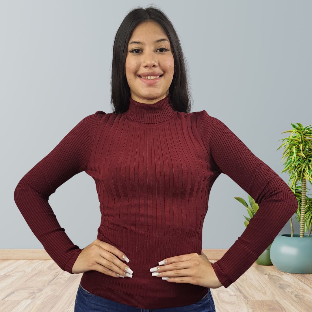 Blusa Vero Moda Burdeo Style MIND L/S KNIT(VMC-BT)