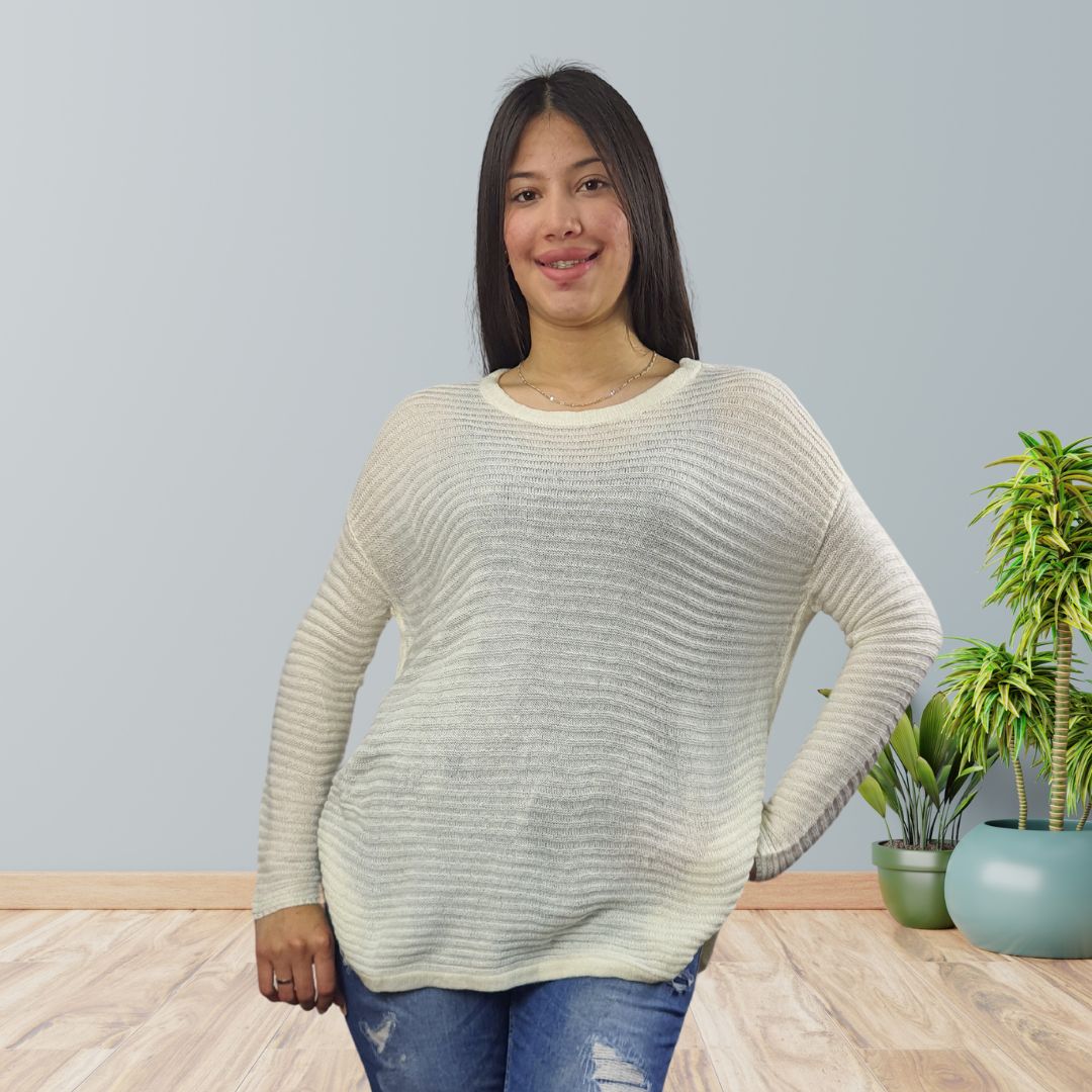 Sweater Vero Moda Crema Style MIKA L/S KNIT(PM-EC-1)