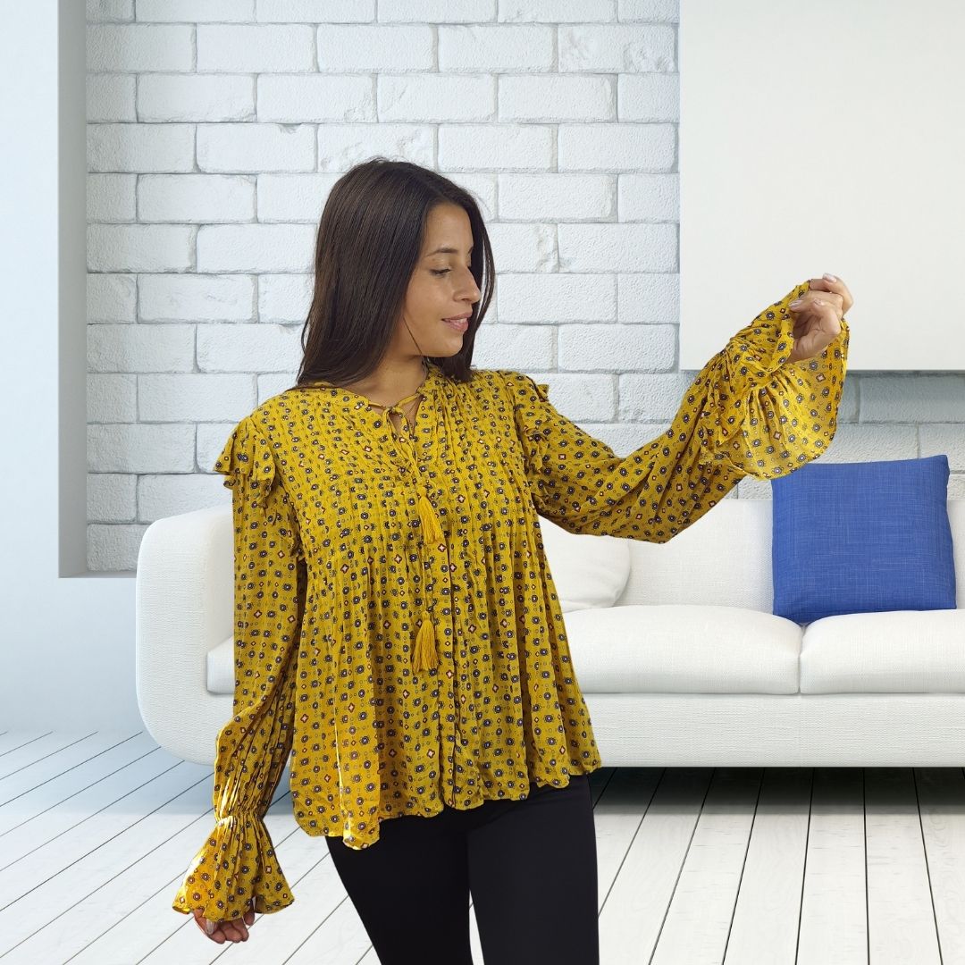 Blusa Vero Moda Amarillo Style ISSA L/S SHIRT(DR)
