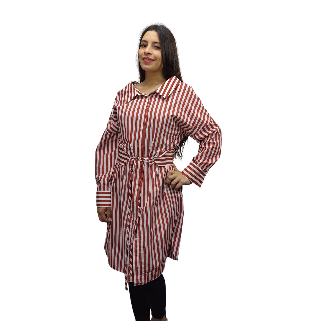 Vestido Vero Moda Rojo Style RITA L/S SHIRT DRESS(SL)