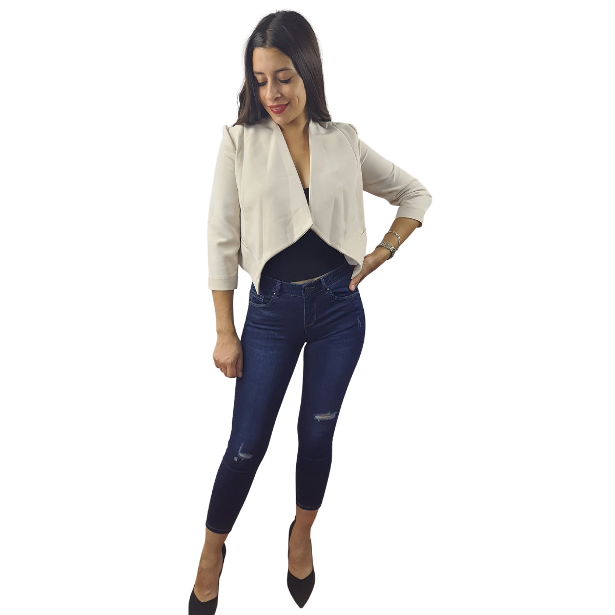 Blazer Vero Moda Crema Style COMOS 3/4 BLAZER(VMC-HH)