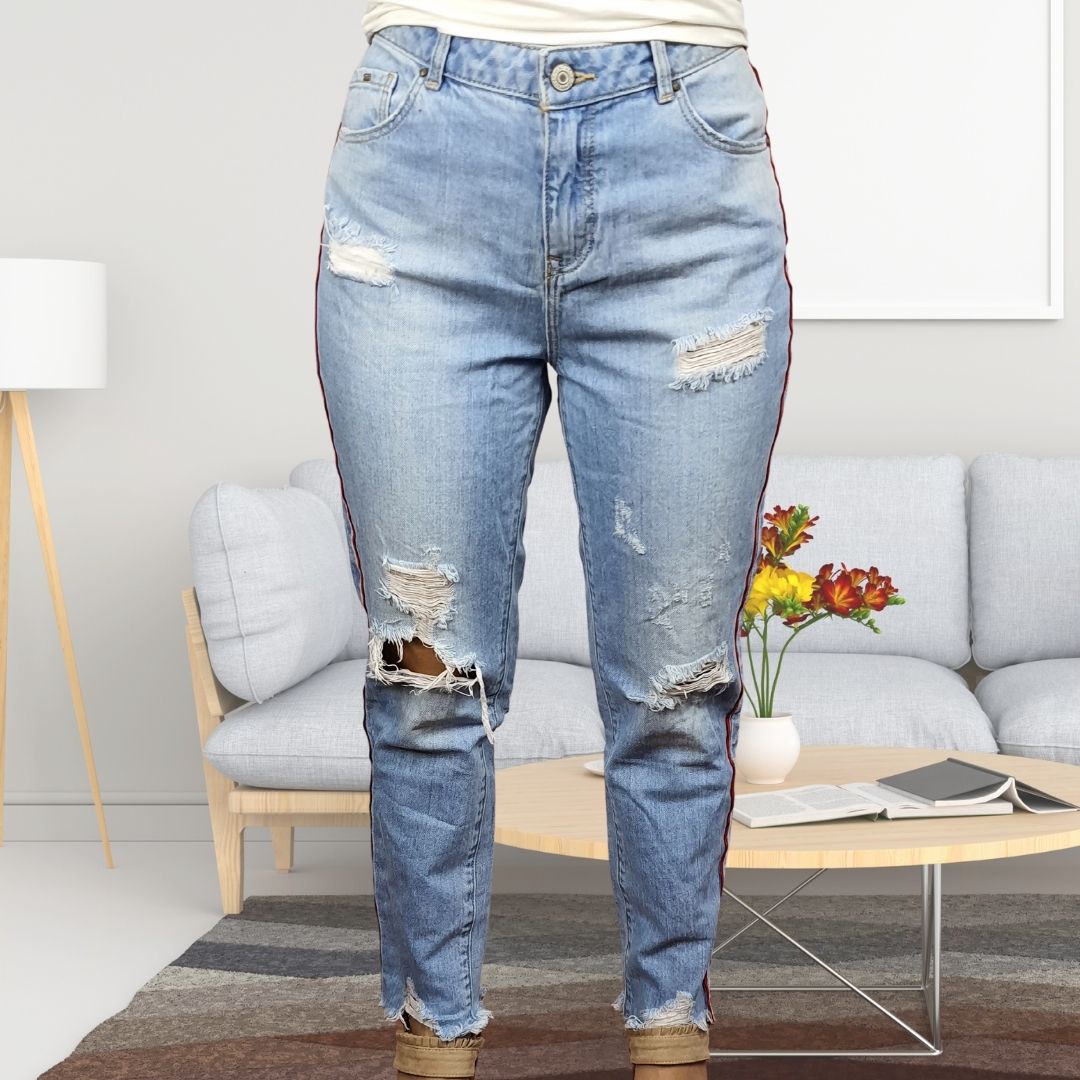 Pantalon Vero moda Azul Style VIOLET 9/10 MW GIRLFRIEND JEANS(NC)