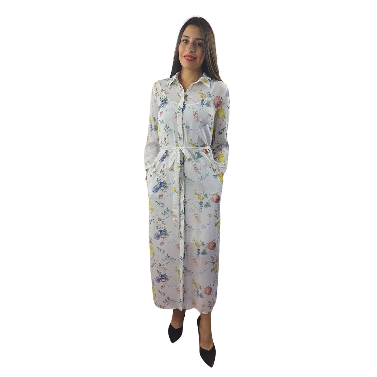 Vestido Vero Moda Blanco Style PATCH GLIES 3/4 LONG SHIRT SET(HH)
