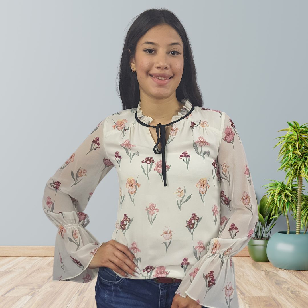 Blusa Vero Moda Blanco Style IRIS L/S TOP(VMC-DR)