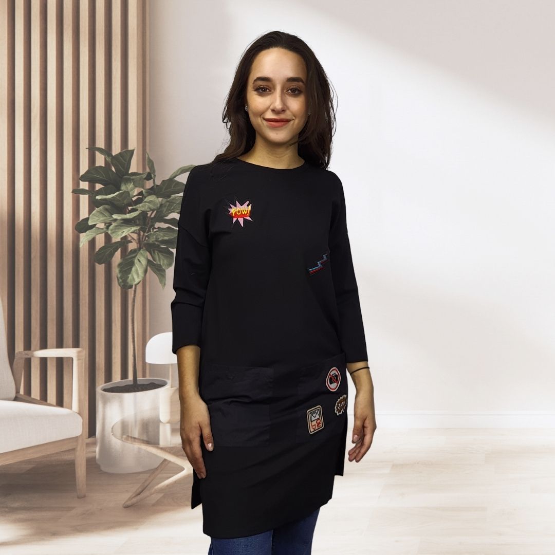 Vestido Vero moda Negro Style POW 3/4 TOP(UM)