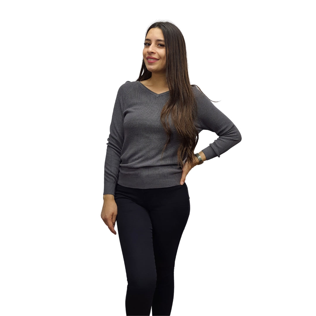 Sweater Vero Moda Gris Style EC BAMBOO L/S KNIT(UM)