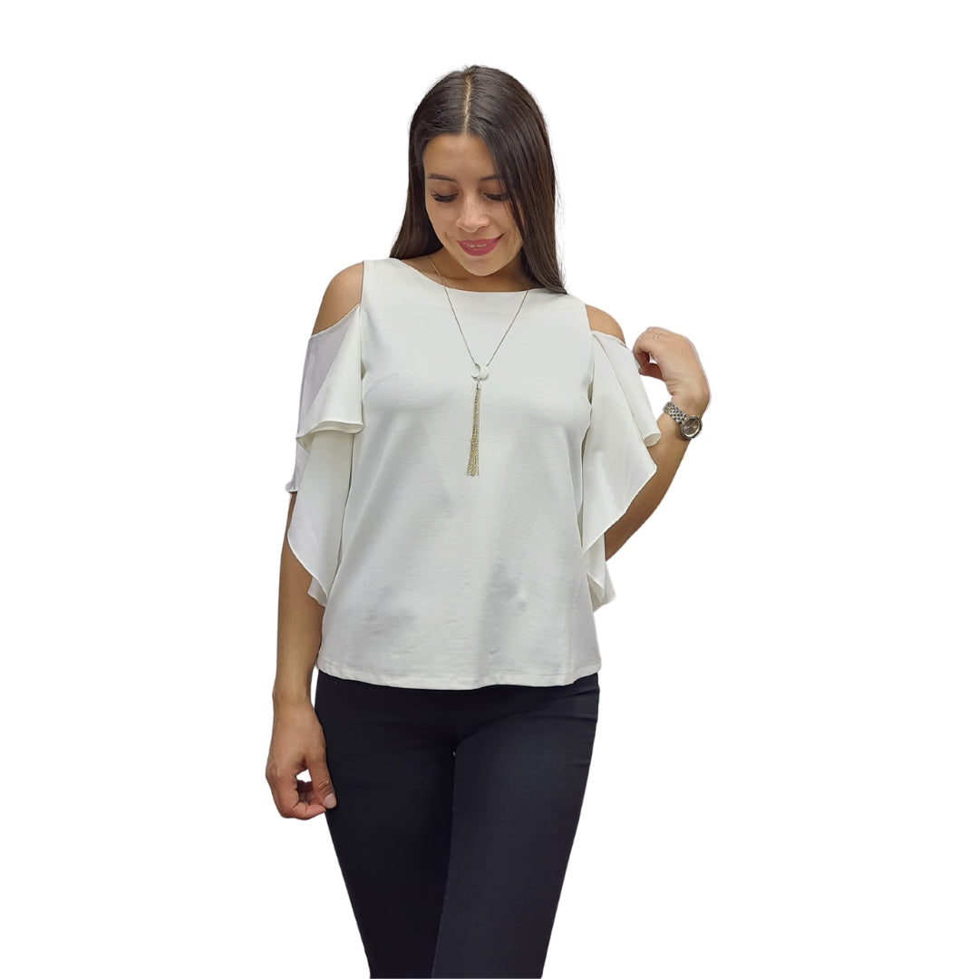 Blusa Vero Moda Blanco Style ELLEN S/S JERSEY TOP(VMC-HH)