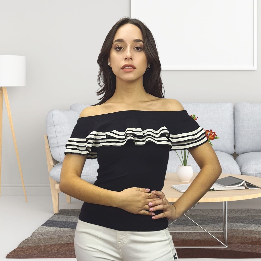 Blusa Vero Moda Negro Style FANCY S/L KNIT(NL)