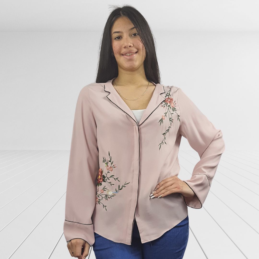 Blusa Vero Moda Rosa Vieja Style MARRY L/S SHIRT(NR)