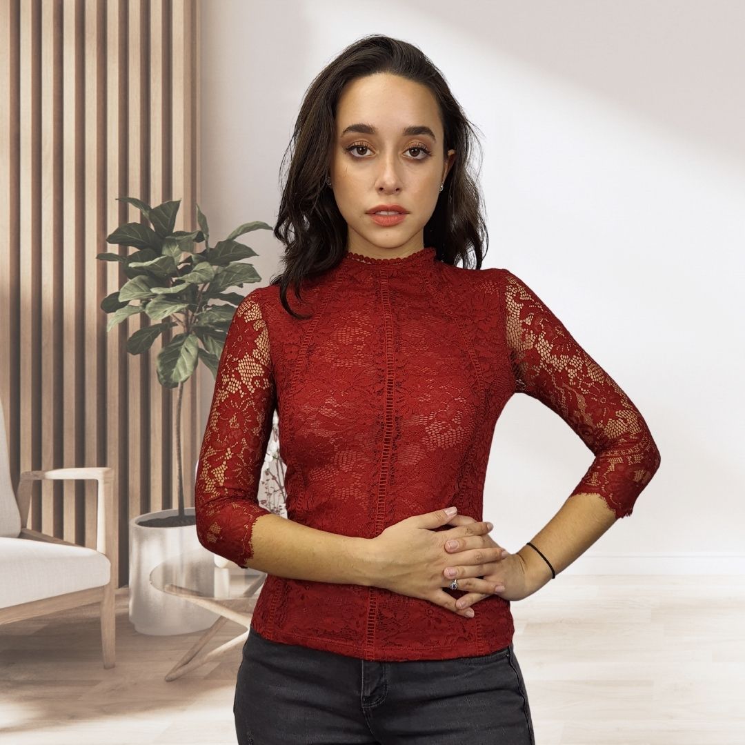 Top Vero Moda Rojo Style CRYSTAL 3/4 JERSEY TOP(VMC-NN)