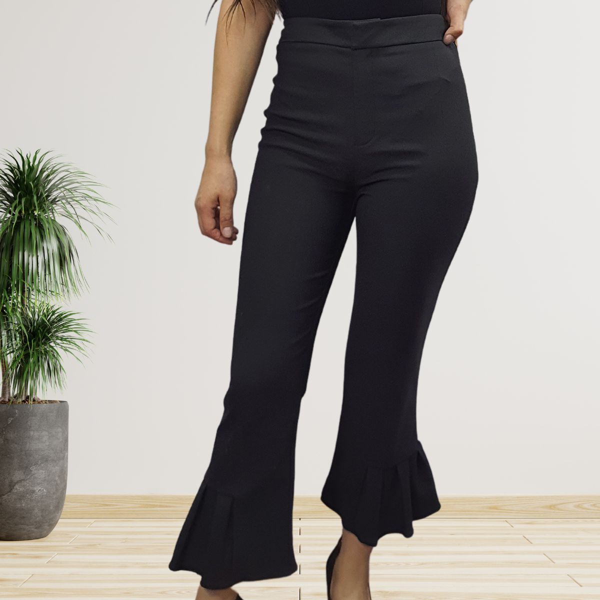 Pantalon Vero Moda Negro Style THESIS 7/8 S/B PANTS(NR)