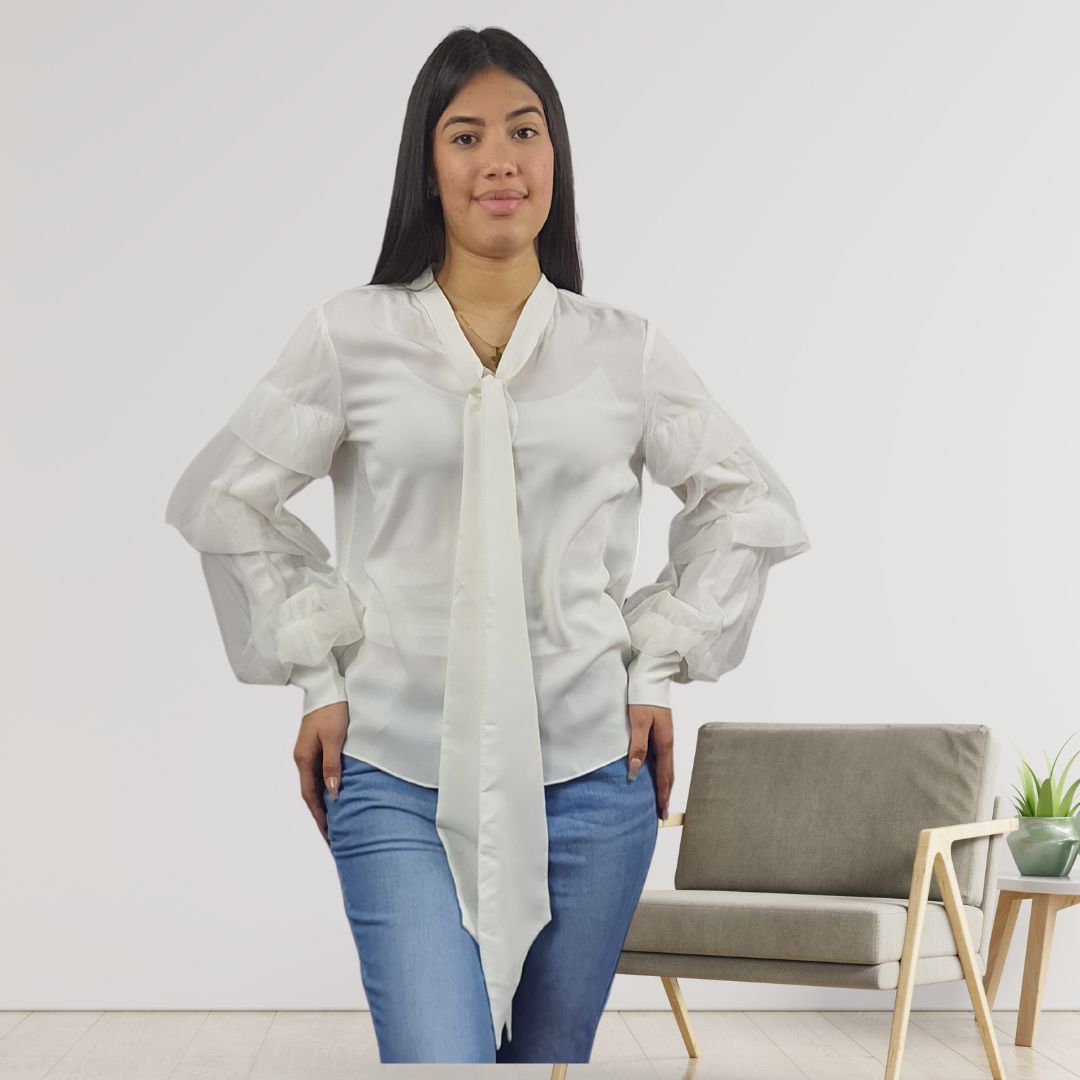 Blusa Vero Moda Blanco Style NADA L/S SHIRT(VMC-DR)