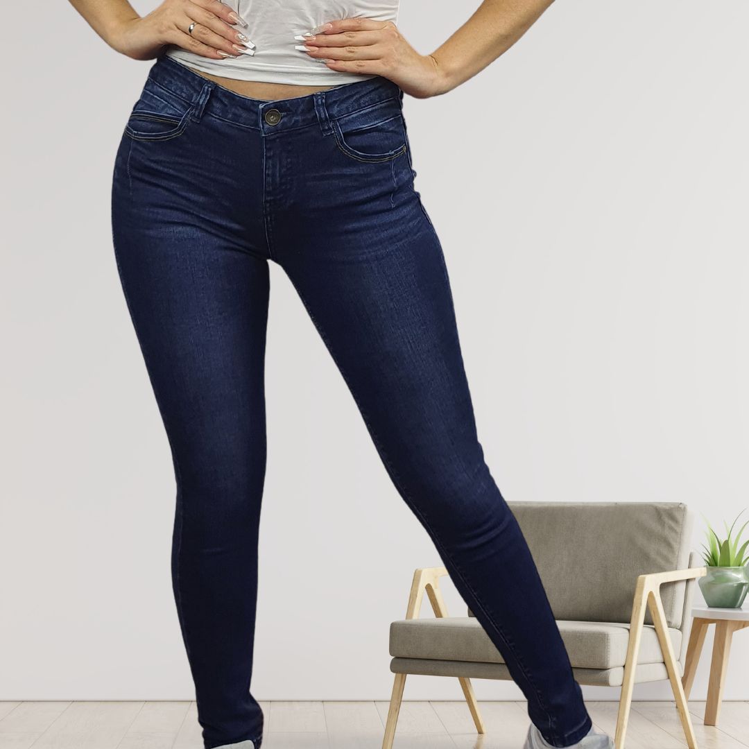 Jeans Vero Moda Azul Style CALENDAR MID WAIST X-SLIM JEANS(BN-EC-1)