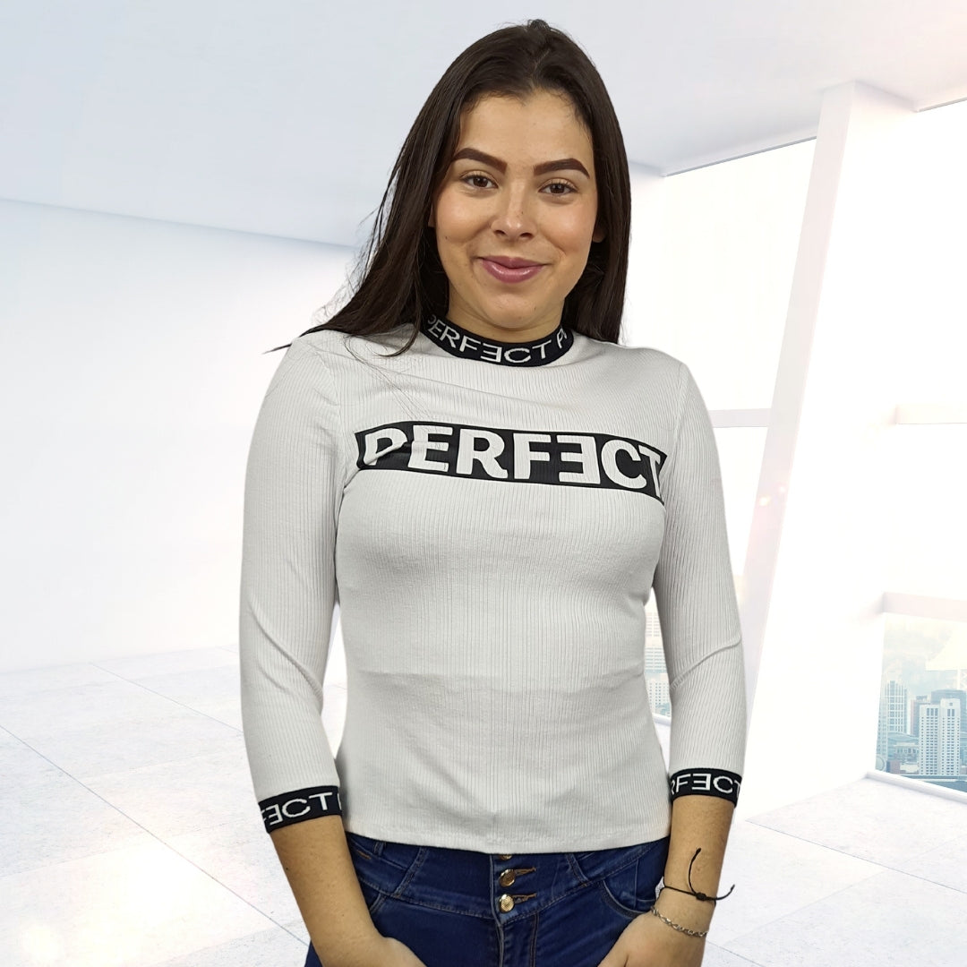Polera Vero Moda Blanco Style GINA 3/4 TOP(LL)