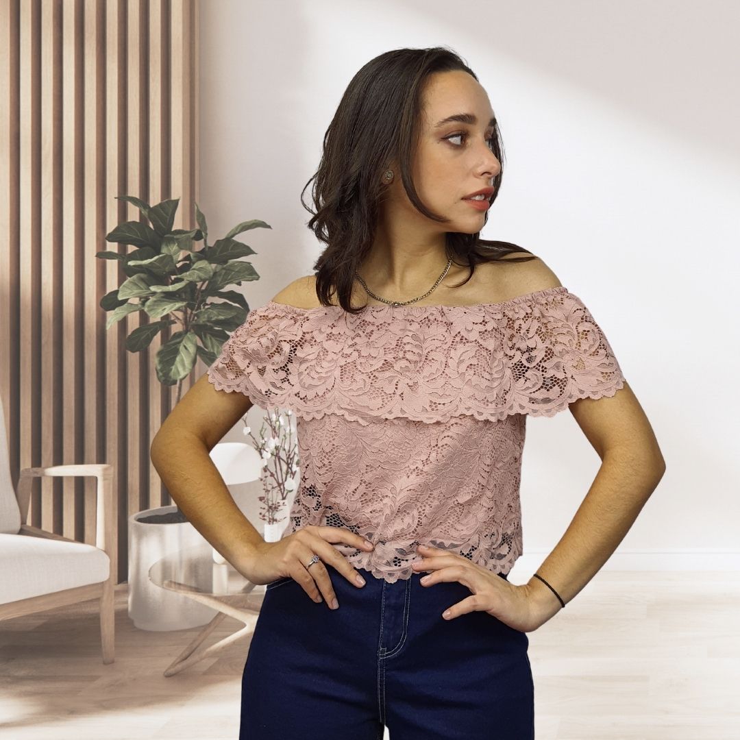 Top Vero Moda Rosa Vieja Style VERA S/S TOP(HH)