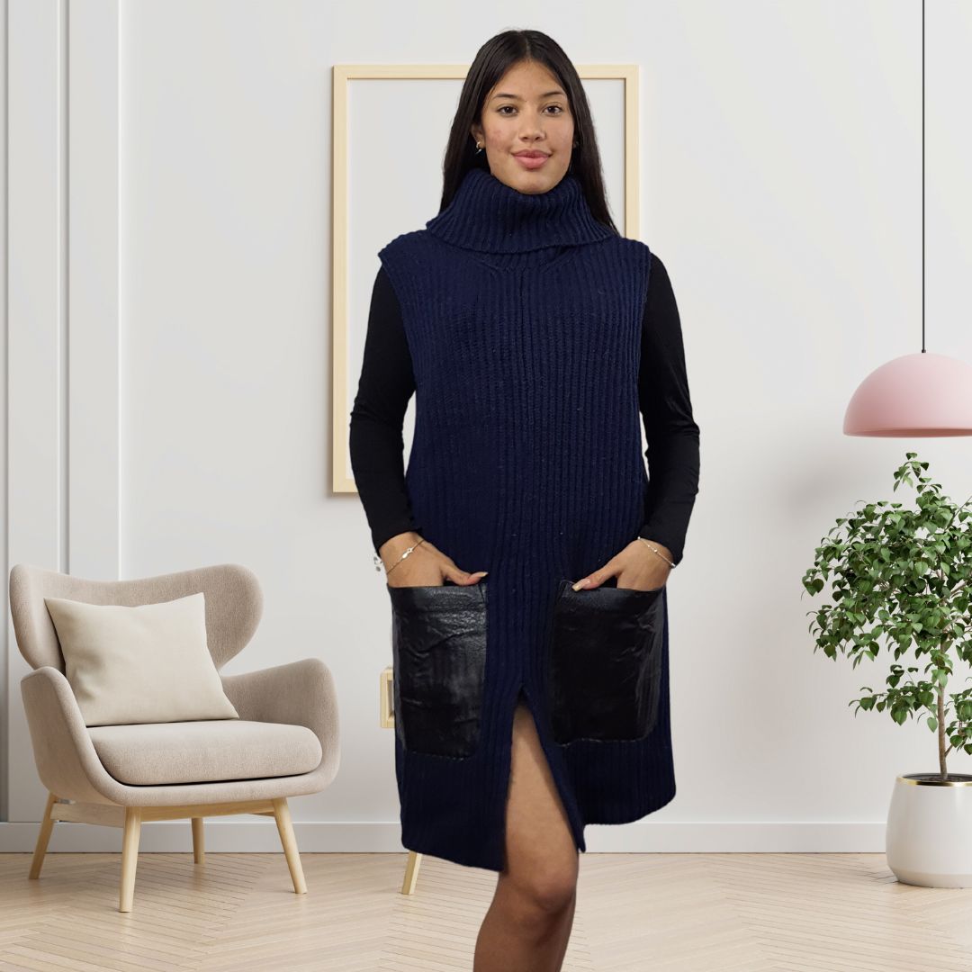 Vestido Vero Moda Azul Style PENCIL S/L KNIT SET(MW-EC-3)