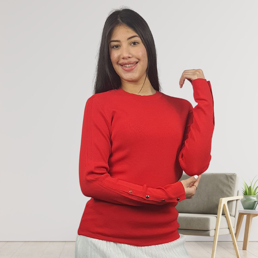 Blusa Vero Moda Rojo Style BELLA L/S KNIT(VMC-UM)