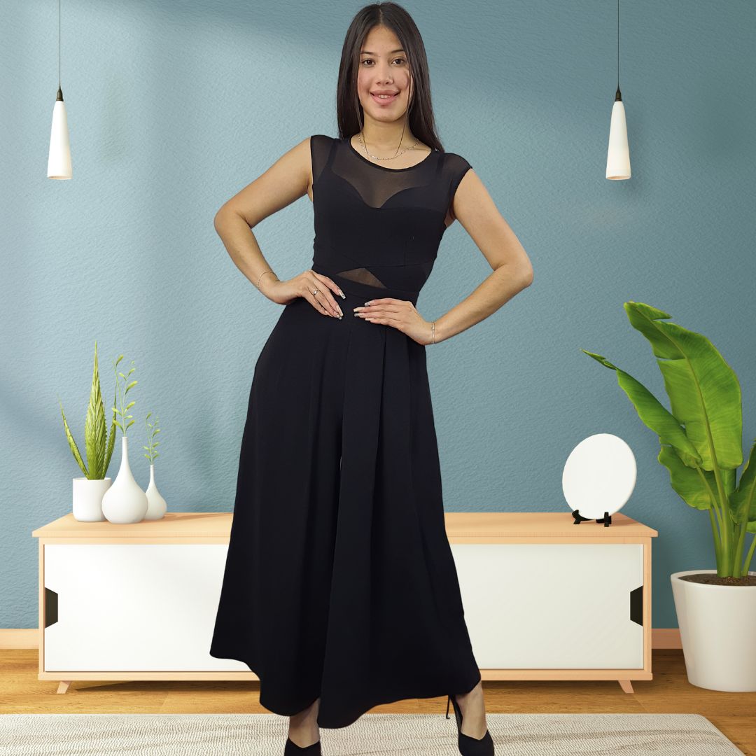 Entero Vero Moda Negro Style ESTELLE WIDE CATSUIT(VMC-BN-ET-2)
