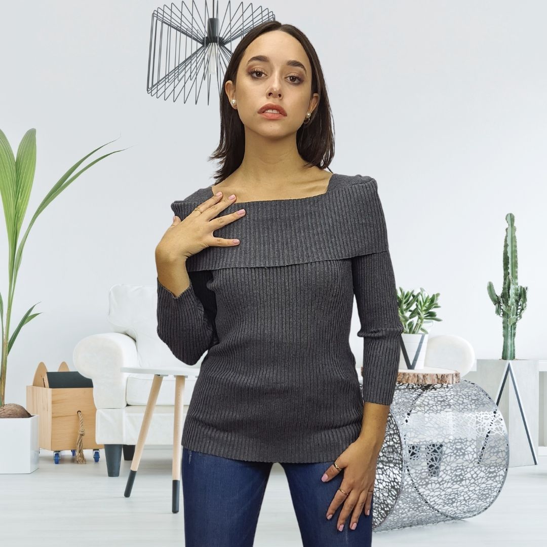 Sweater Vero Moda Gris Style BITTERSWEET 3/4 KNIT(NL)