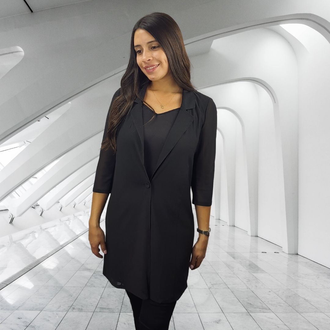 Blazer Vero Moda Negro Style MESH 3/4 BLAZER(TP)