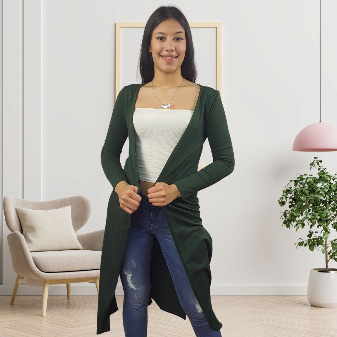 Tapado Vero Moda Verde Style GRACE SOLID L/S LONG CARDIGAN(PM-EC-2)