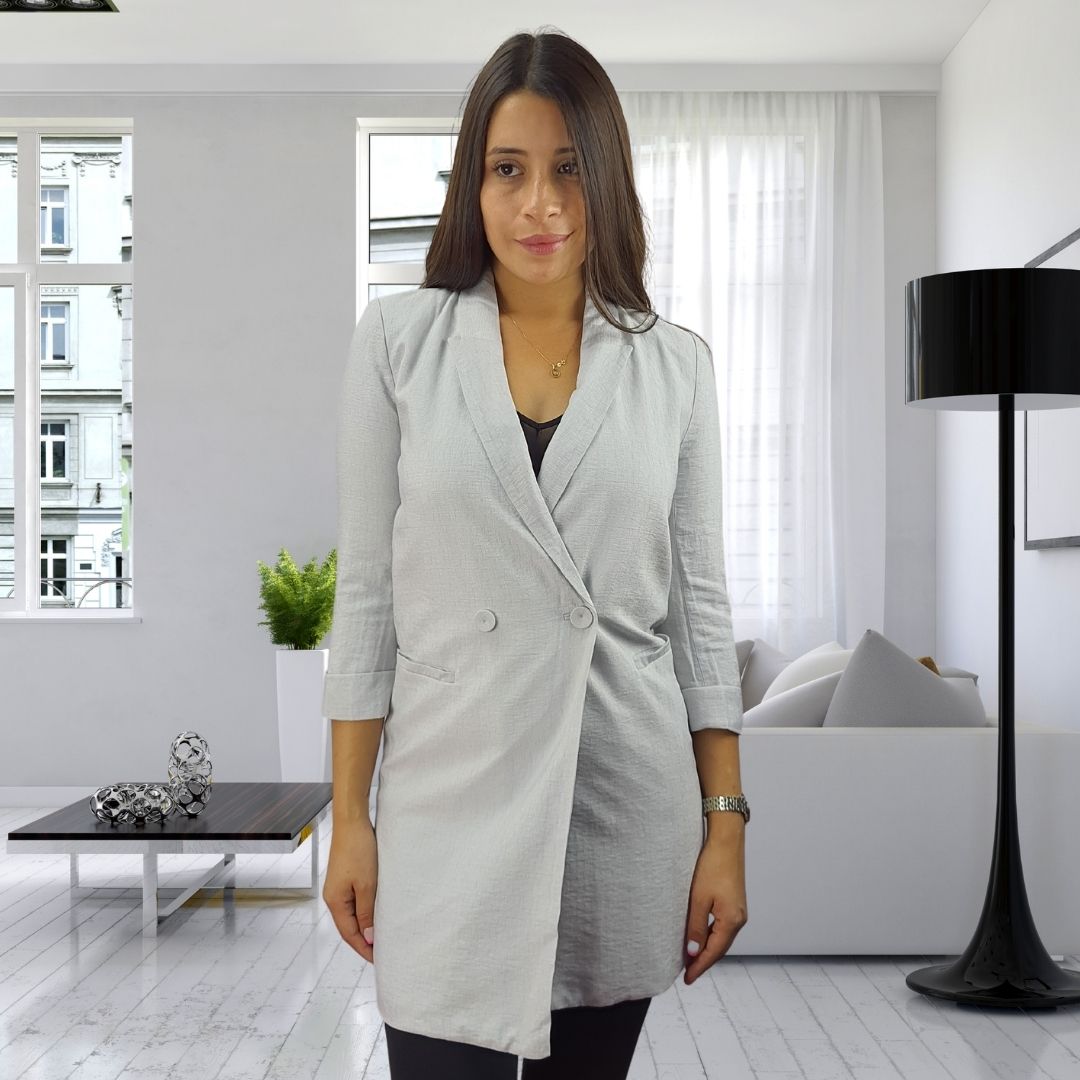 Blazer Vero moda Gris Style FLOWING OCEANUS 3/4 BLAZER(VMC-SD)