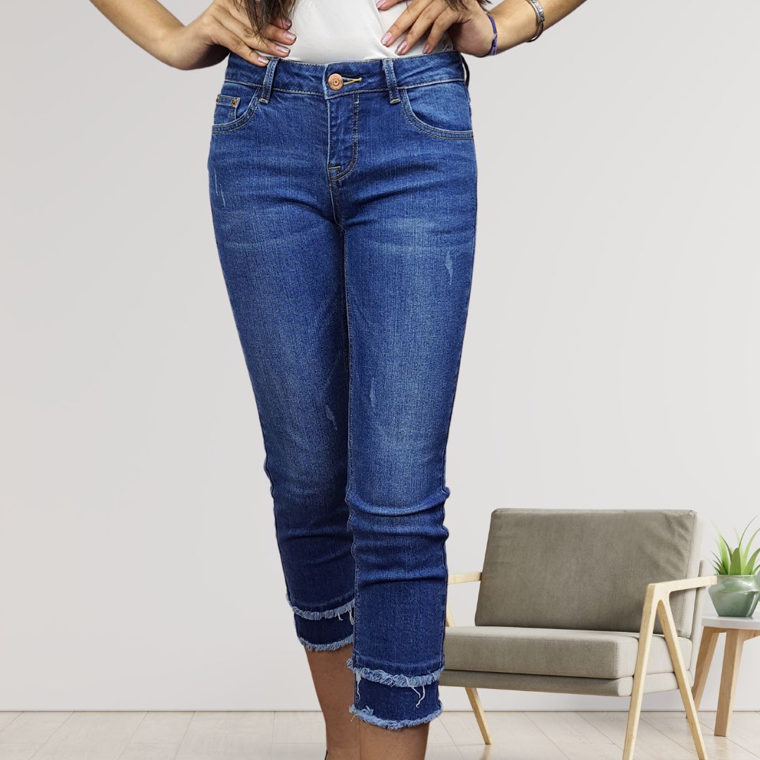 Jeans Vero Moda Azul Style LEILA 7/8 SLIM STRAIGHT JEANS(NN)
