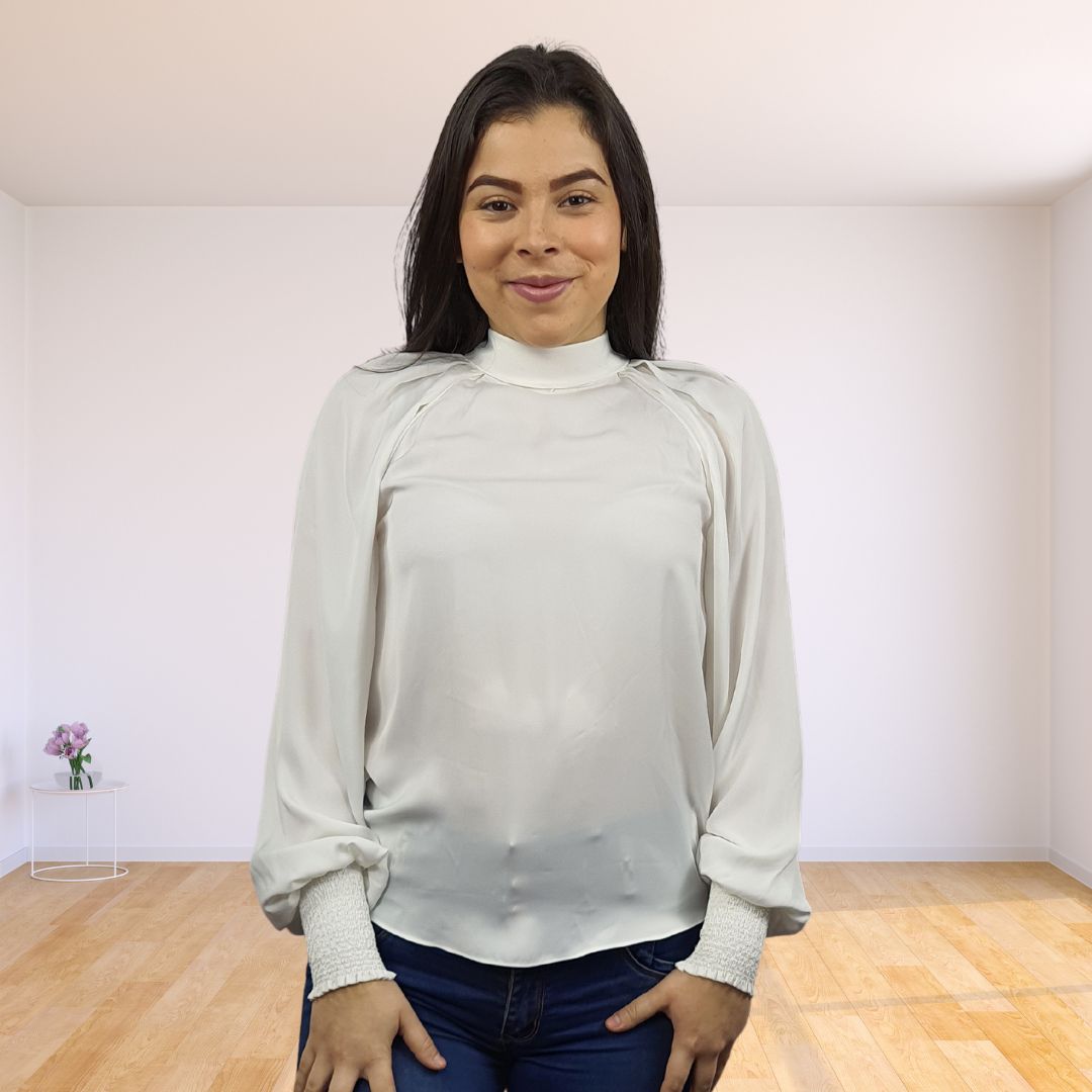 Blusa Vero Moda Blanco Style TIFFANNY L/S WOVEN TOP(VMC-PF)