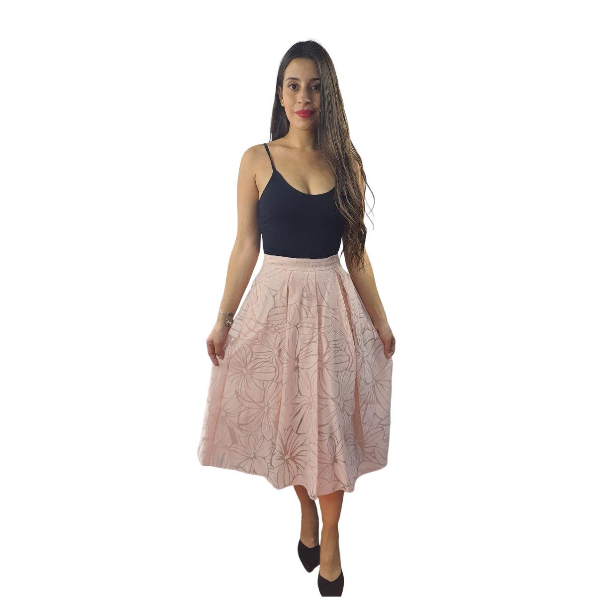 Falda Vero Moda Rosado Style EDITH MIDI SKIRT(VMC-NE-ES-2)