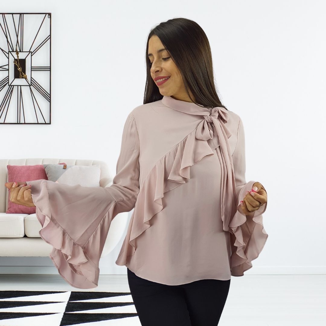 Blusa Vero Moda Rosa Vieja Style DEMO L/S WOVEN TOP(VMC-PF)
