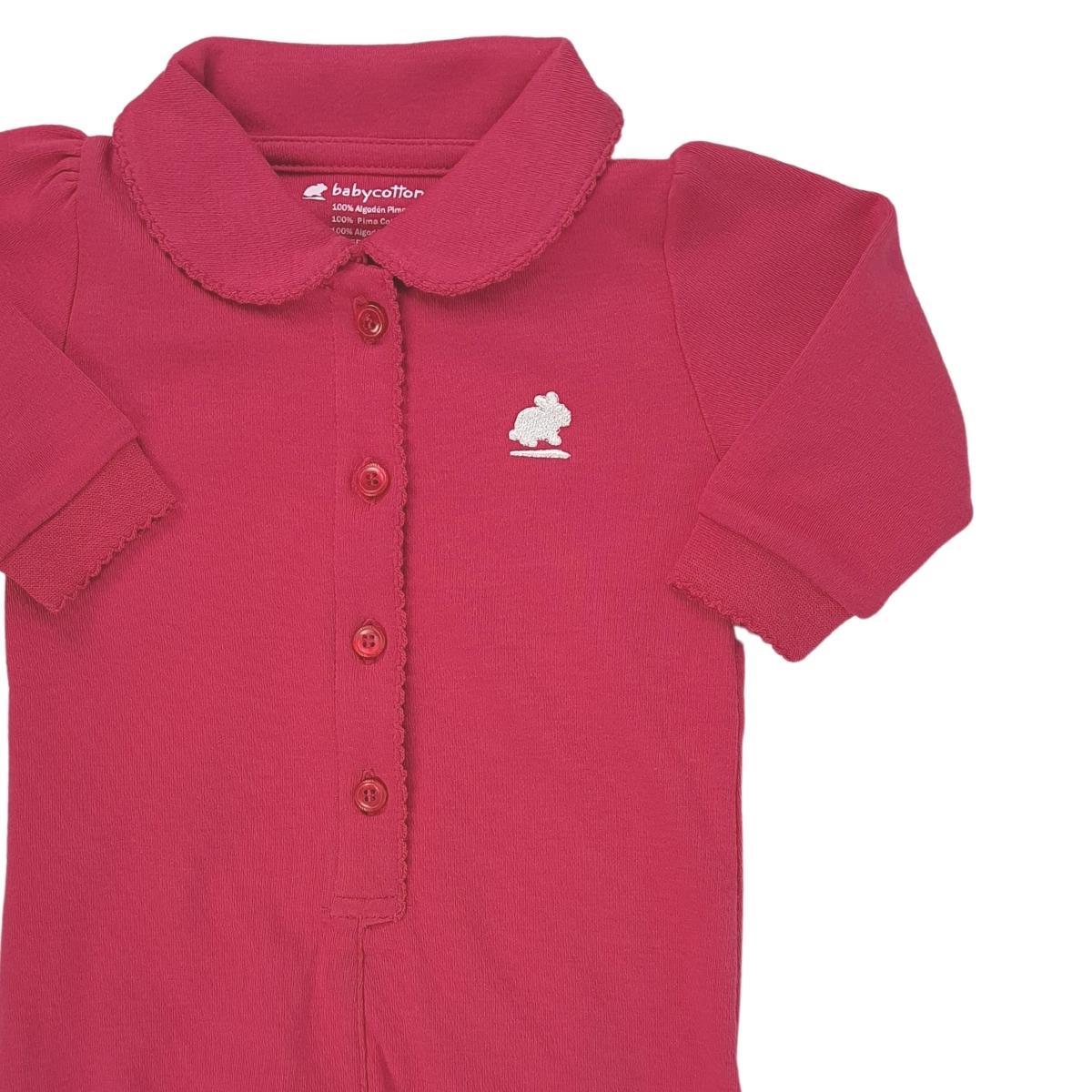 Enterito Babycottons C/BB ML Pima Colors C/Pie Fresa