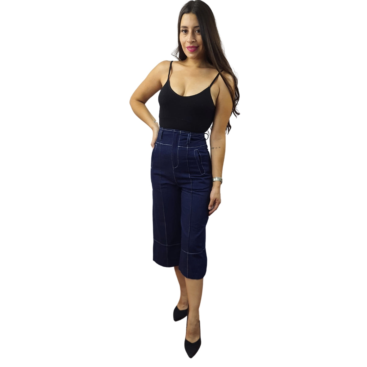Pescador Vero Moda Azul Oscuro Style PRIORITY 7/8 HW LOOSE JEANS(SL)