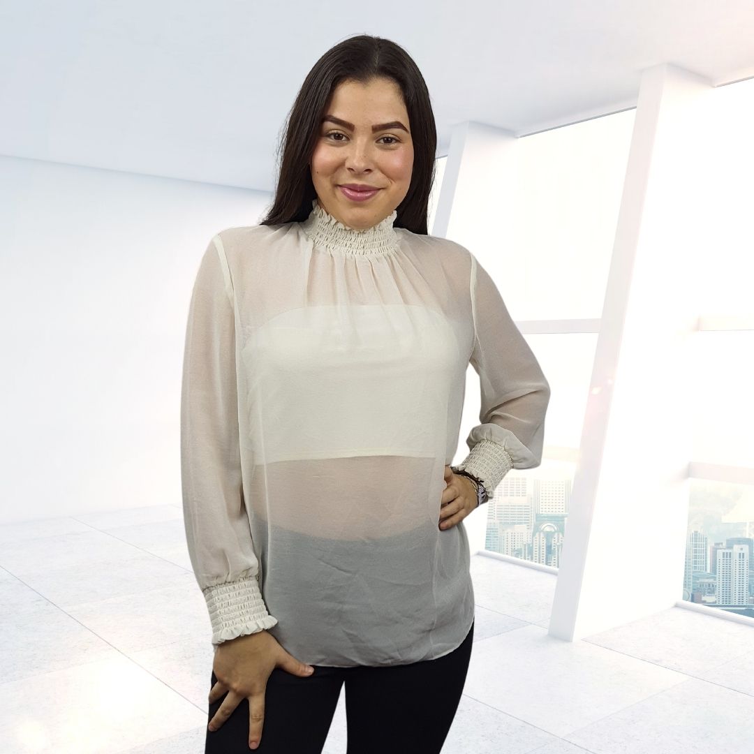 Blusa Vero Moda Blanco Style LAUDER 3/4 WOVEN TOP SET(VMC-RN)
