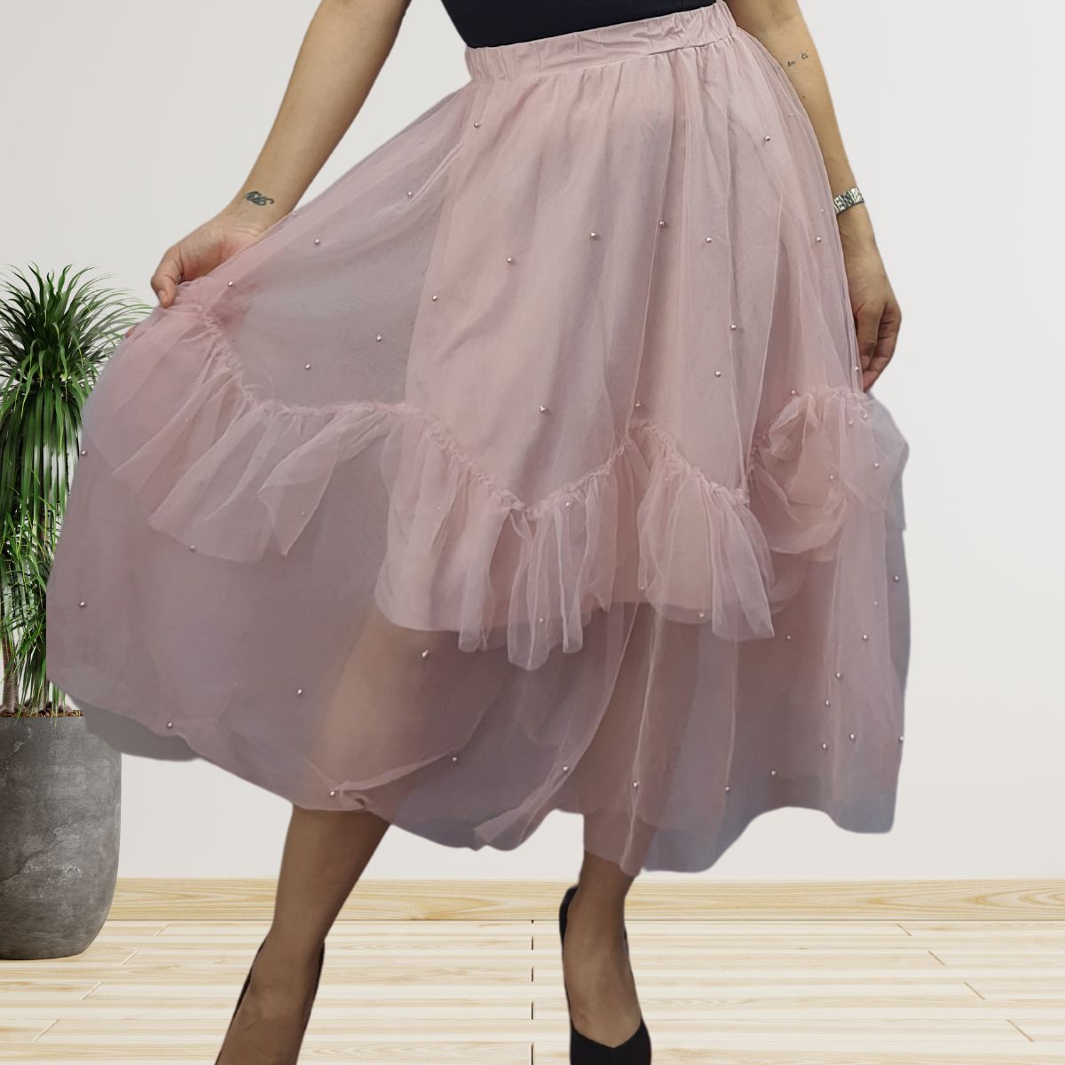 Falda Vero Moda Rosa Vieja Style ANNA JERSEY SKIRT(VMC-DR)