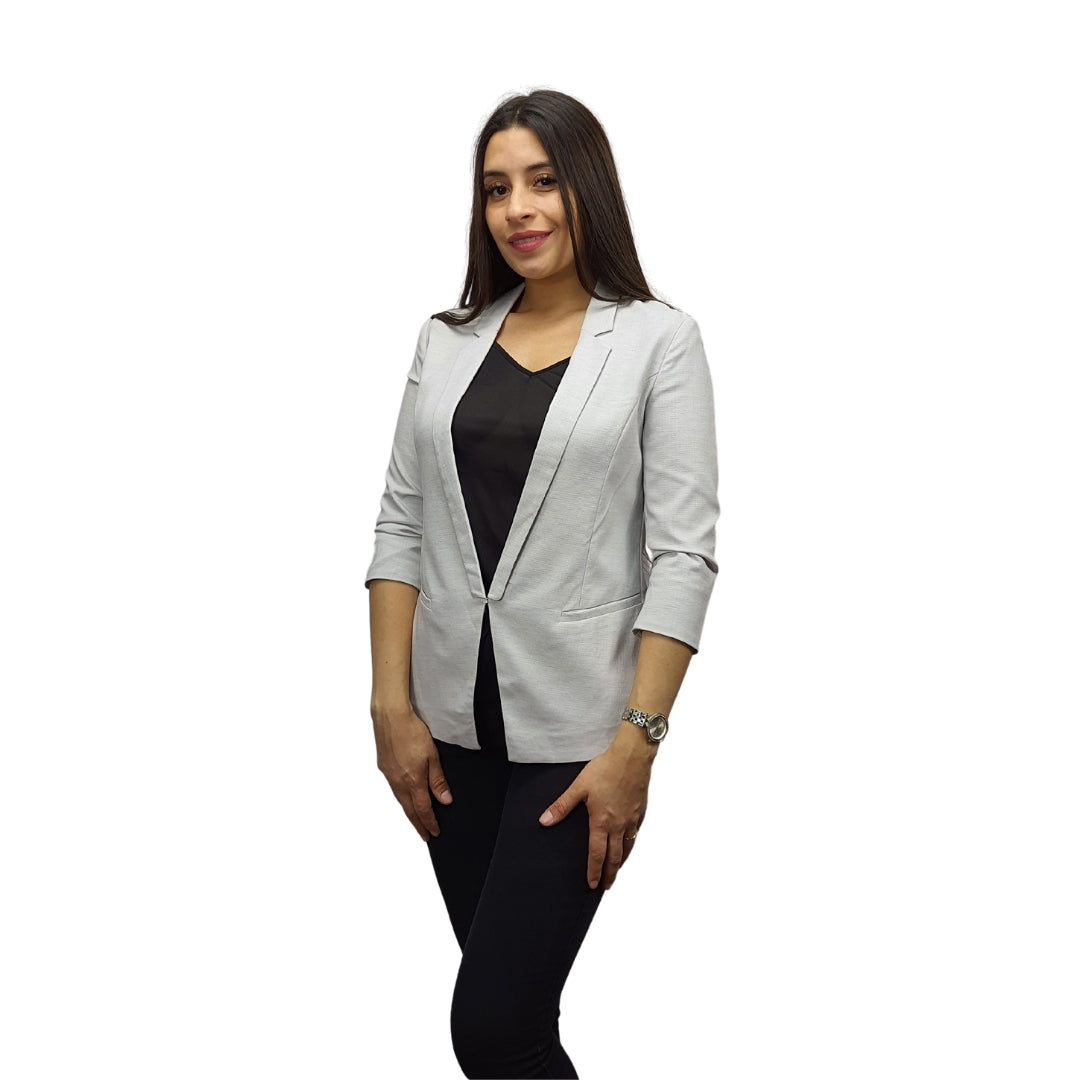 Blazer Vero Moda Gris Claro Style BUBBLE 7/8 BLAZER(VMC-SD)