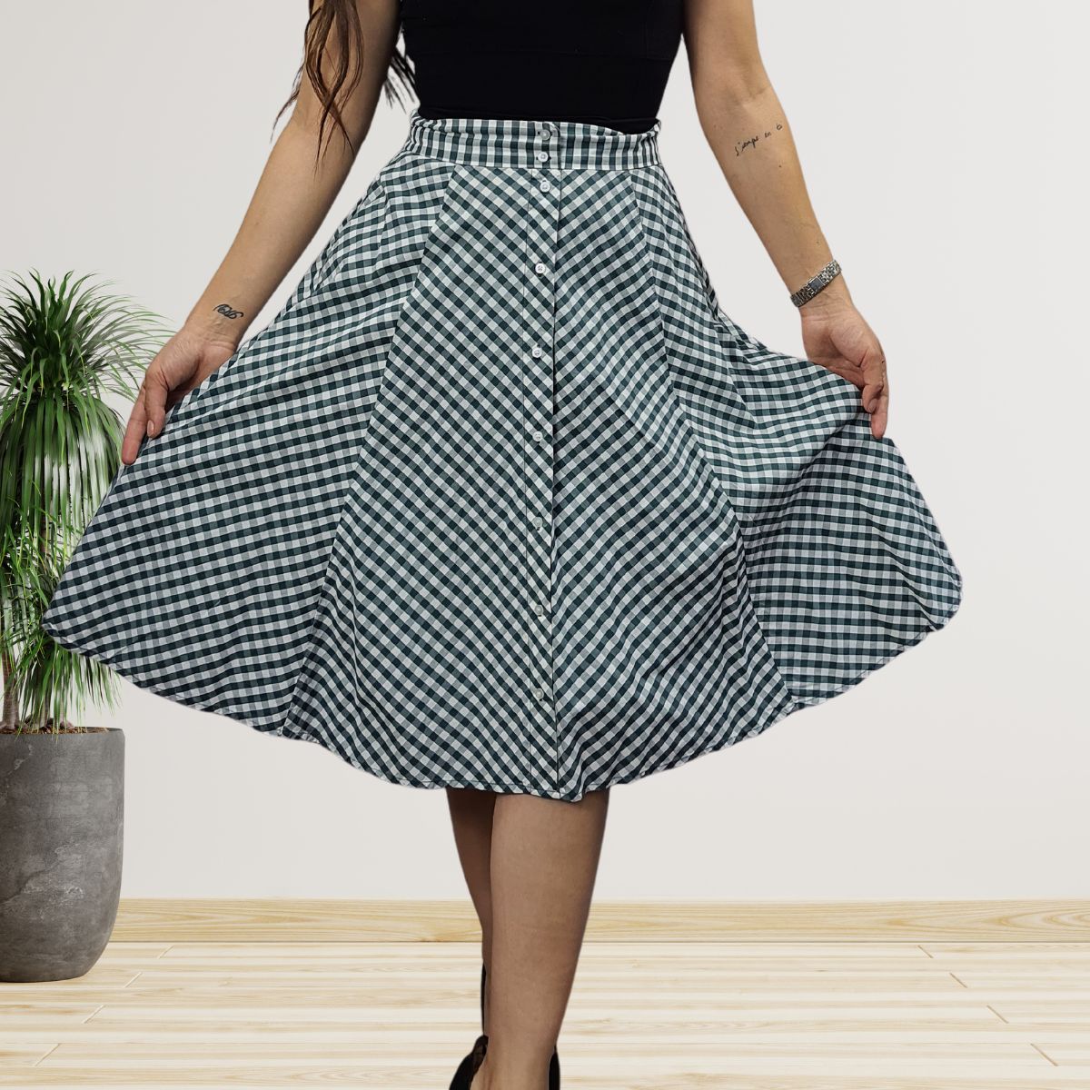 Falda Vero Moda Verde Style JASMINE MIDI SKIRT(NN)
