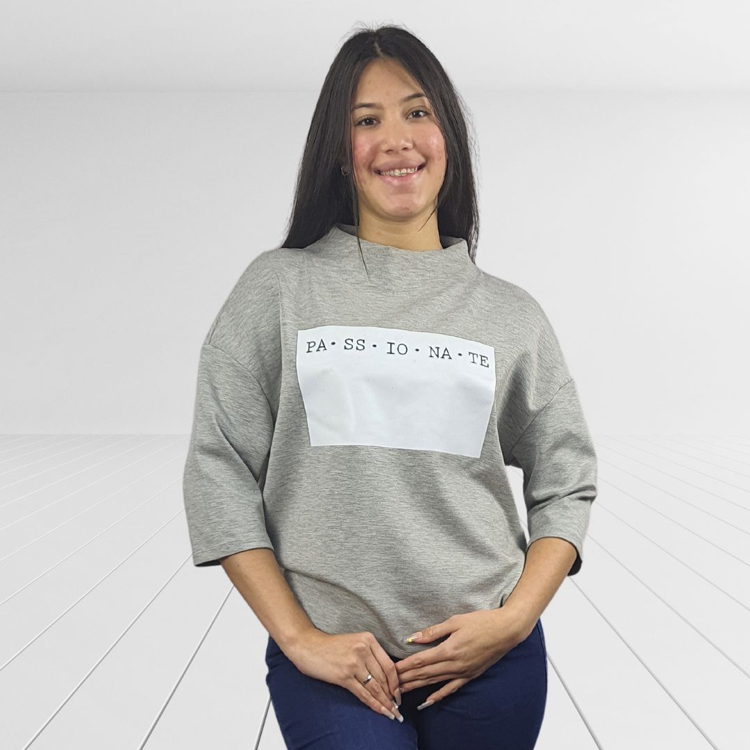 Blusa Vero Moda Gris Style BOM 3/4 TOP(NL)
