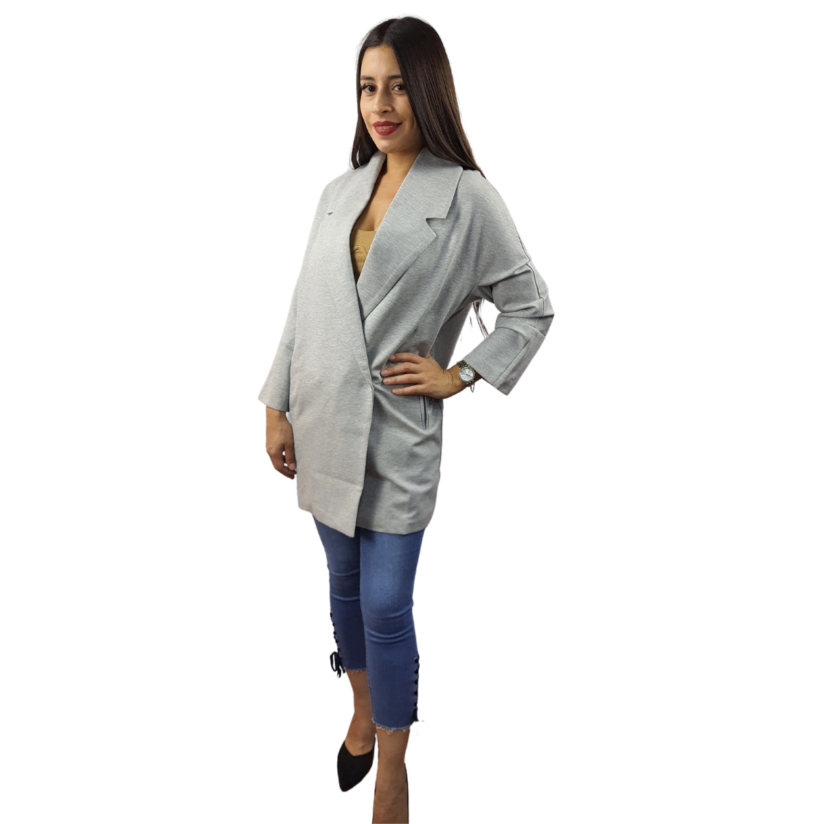 Blazer Vero Moda Gris Style POLINE L/S COAT(NR)