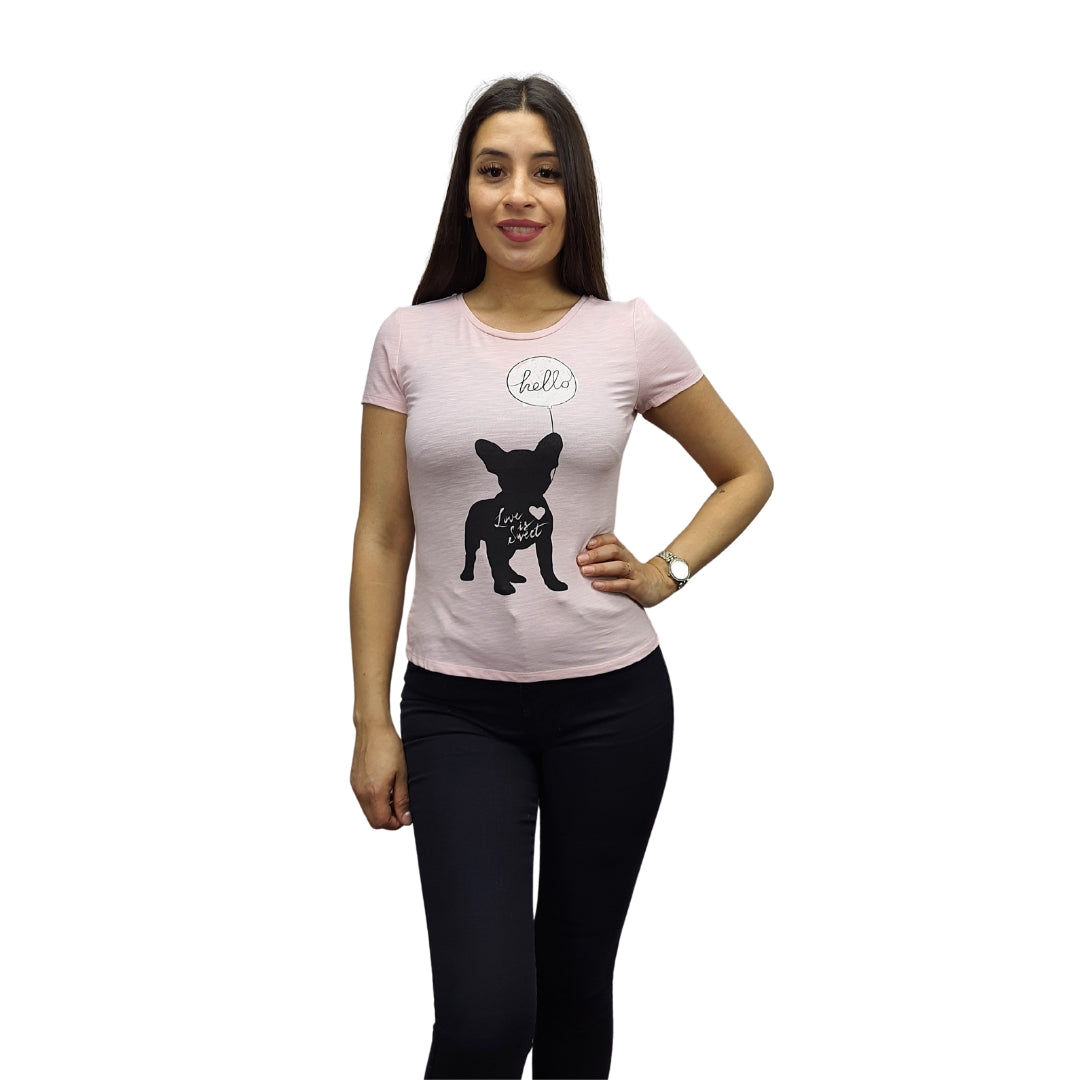 Polera Vero Moda Rosado Style RABBIT S/S TOP(SD)